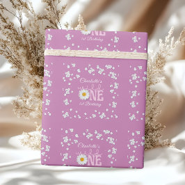 Papel De Presente Purple Daisy Wild One 1st Birthday 