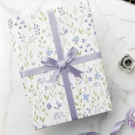 Papel De Presente Purple Floral Wrapping Paper