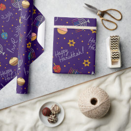Papel De Presente Purple Hanukkah