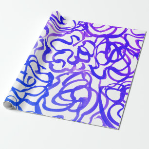 Papel De Presente Purple Modern Swirls Abstrato Watercolor Design