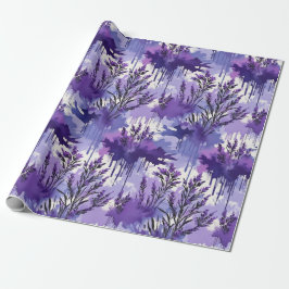 Papel De Presente Purple Watercolor with Florals