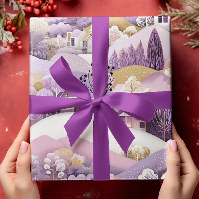 Papel De Presente Purple Winter Wonderland (Criador carregado)