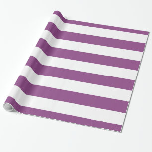 Papel De Presente Púrpura de ameixa, Padrão White XL Stripes