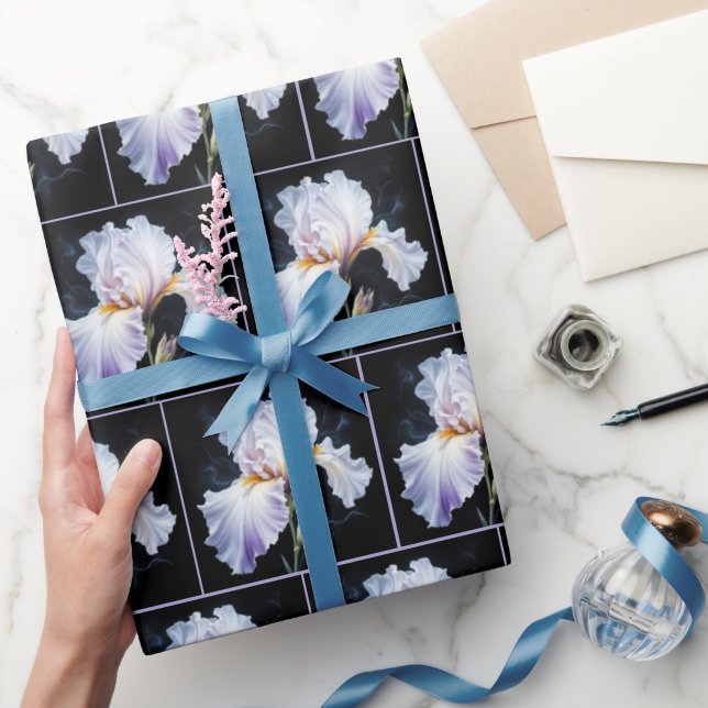 Papel De Presente Púrpura e Pregado Flor (Presentear)