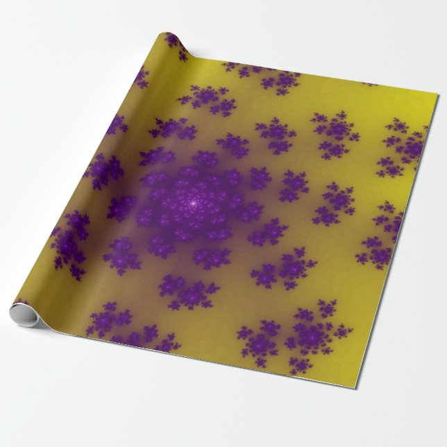 Papel De Presente Purpurina Floral de Banana (Desenrolado)