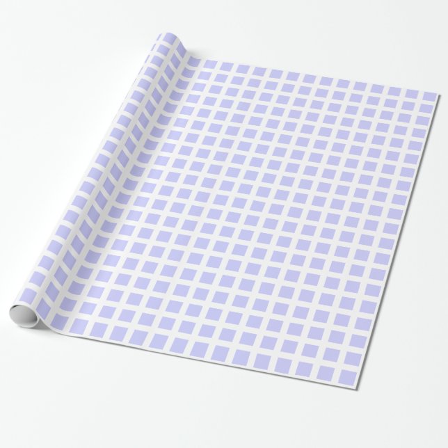Papel De Presente Quadrados 02 - Azul Pó Branco (Desenrolado)