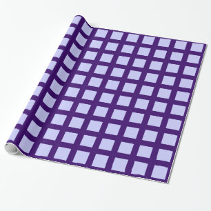Papel De Presente Quadrados - Azul Pó em Roxo Profundo