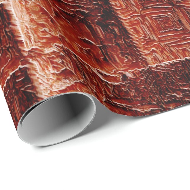 Papel De Presente Quadrados com textura de parede vermelha escura e  (Ponta do rolo)