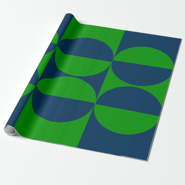 Papel De Presente Quadrados e Círculos Bauhaus (Desenrolado)