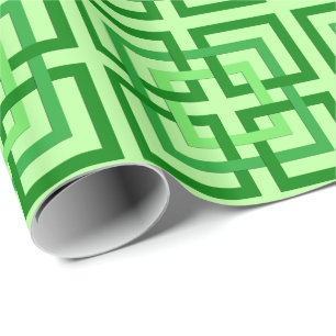 Papel De Presente Quadrados, verde da hortelã e esmeralda