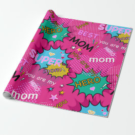 Papel De Presente Quadrinho da Super Mãe Heroína