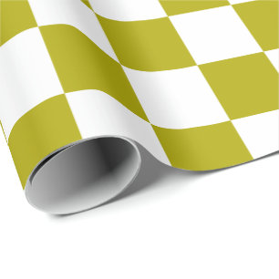 Papel De Presente Quadro de controlo branco e verde-oliva