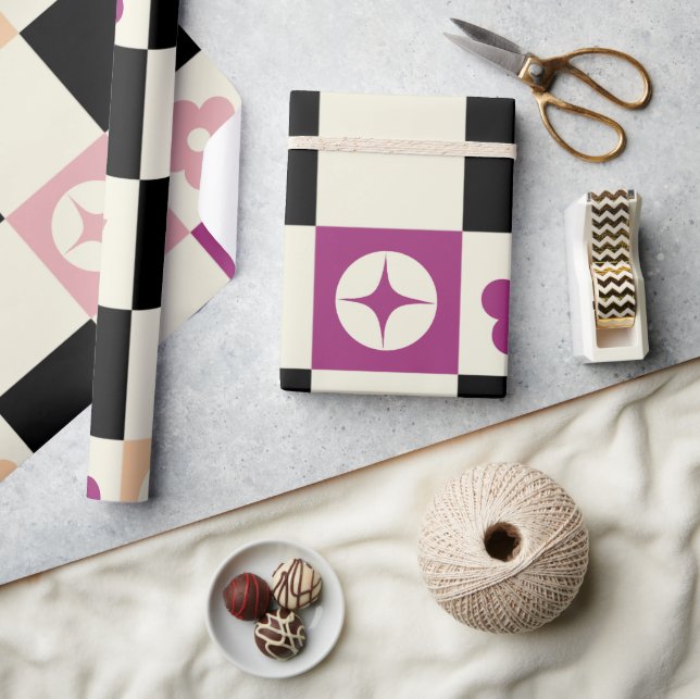 Papel De Presente Quadro de controlo (Wrappin) Groovy Girly Psychede (Artesanato)