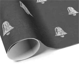 Papel De Presente Quadro de Natal Mínimo de Cintos Brancos Pretos