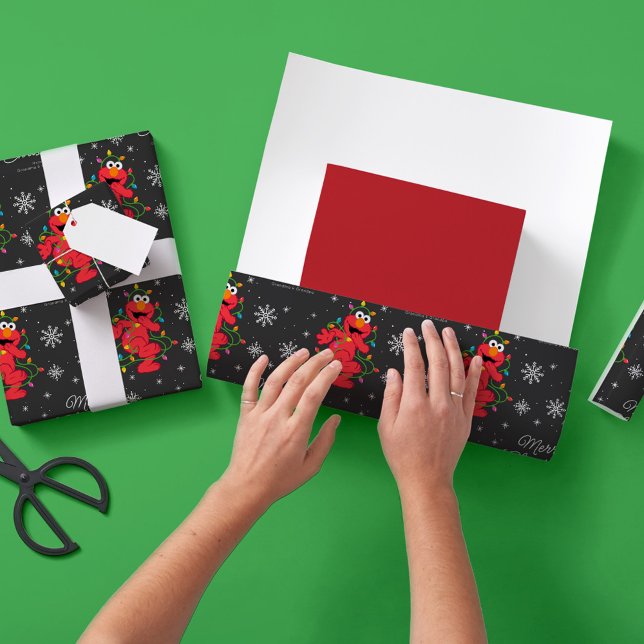 Papel De Presente Quadro de Natal Personalizado Elmo Merry (Criador carregado)