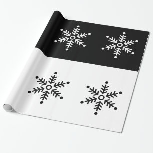 Papel De Presente Quadro-negro - Floco de neve - Preto / Branco