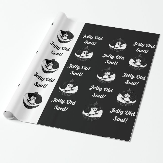 Papel De Presente Quadro-negro - Neve - Preto / Branco (Desenrolado)