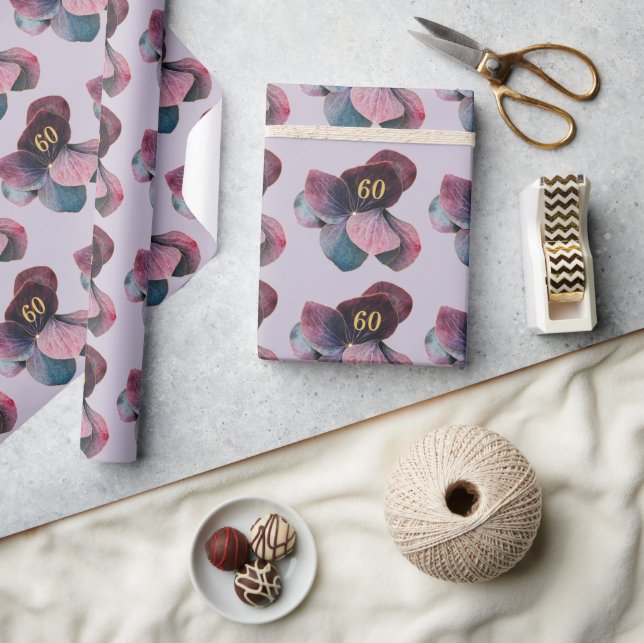 Papel De Presente Qualquer Idade Dourada, Lavanda Azul, Hipóteses Ro (Artesanato)