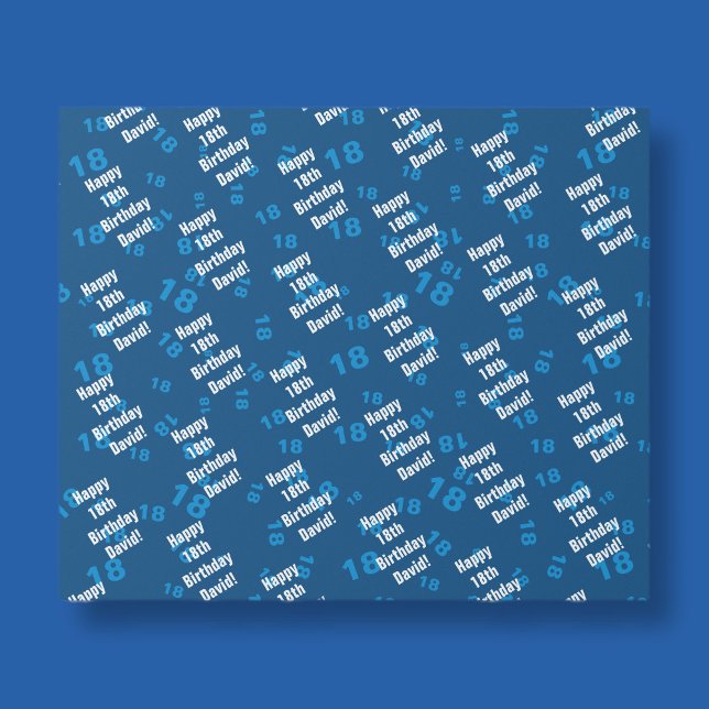 Papel De Presente Qualquer idade e nome personalizado feliz aniversá (Criador carregado)