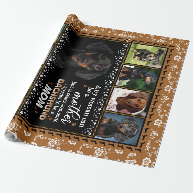 Papel De Presente Qualquer Mulher Pode Ser Um Cachorro Que Mamãe Cac (Desenrolado)