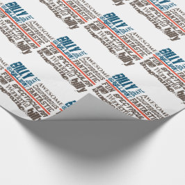 Papel De Presente Qualquer Nome Bandeira EUA Linha Fina Personalizad