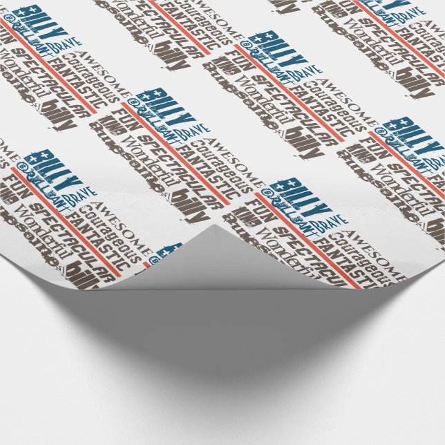Papel De Presente Qualquer Nome Bandeira EUA Linha Fina Personalizad (Ponta)