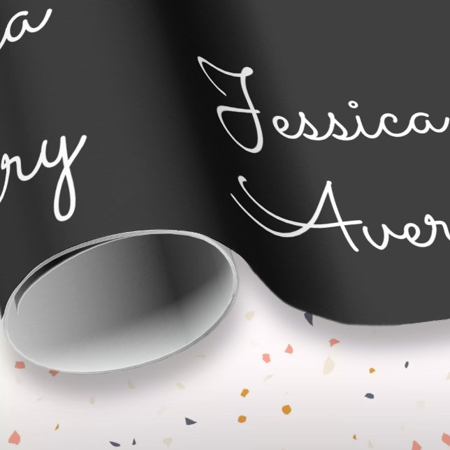 Papel De Presente Qualquer Nome | Legal Script Branco Editável em Pr (Criador carregado)