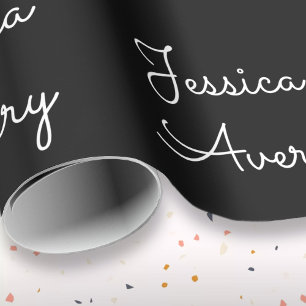 Papel De Presente Qualquer Nome Script Branco Editável Legal em Pr