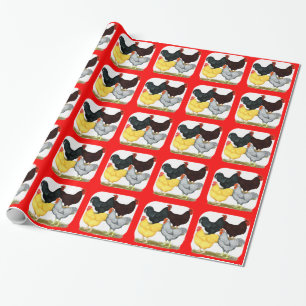 Papel De Presente Quarteto de galinha com galinha pesada