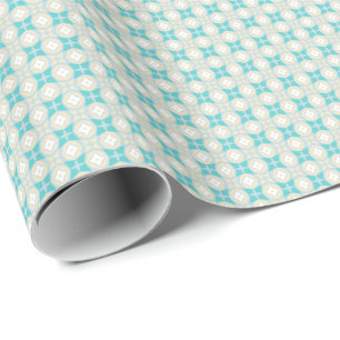 Papel De Presente Quase a Shippo Teal e Cream Wrappaper