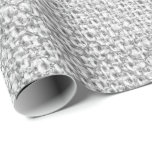 Papel De Presente Quatrefoil Cinza Silver Grafite Monochromati Linen<br><div class="desc">Mínimalismo e Deco de Arte de Elegância - Forma de Grelha e Papel de Enrolamento de Delicados de Chic</div>