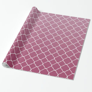 Papel De Presente Quatrefoil de Ombre Rosa