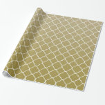 Papel De Presente Quatrefoil Dourado<br><div class="desc">Quatrefoil Dourado</div>