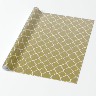 Papel De Presente Quatrefoil Dourado