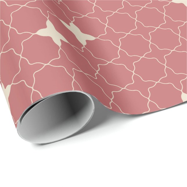 Papel De Presente Quatrefoil Geometric Pattern Wrapping Paper (Ponta do rolo)