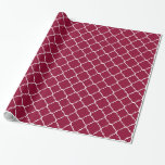 Papel De Presente Quatrefoil Rosa e Branco<br><div class="desc">Quatrefoil Rosa e Branco</div>
