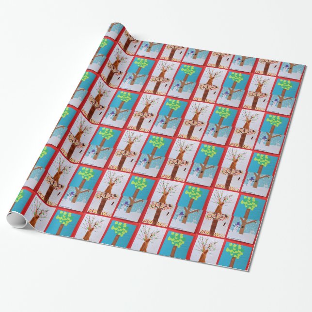 Papel De Presente Quatro estações (Desenrolado)