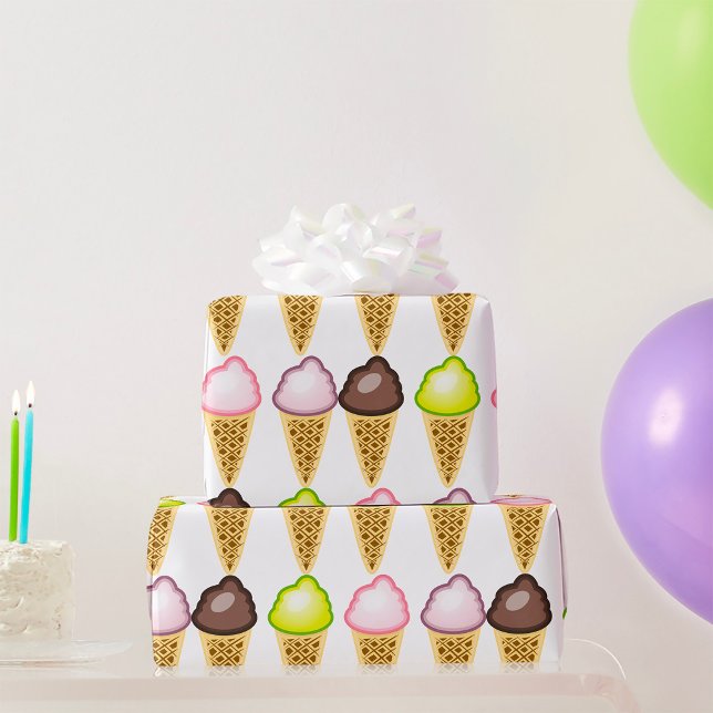 Papel De Presente Quatro Sorvetes (Criador carregado)