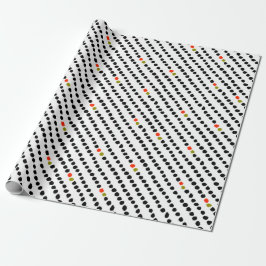 Papel De Presente Quebra-Bolinhas Unisex Black White Red & Green