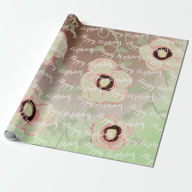 Papel De Presente Quebra bonito no Presente Grande Flor (Desenrolado)