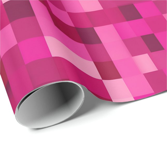 Papel De Presente Quebra-cabeça do Namorados de mosaico rosa radiant (Ponta do rolo)