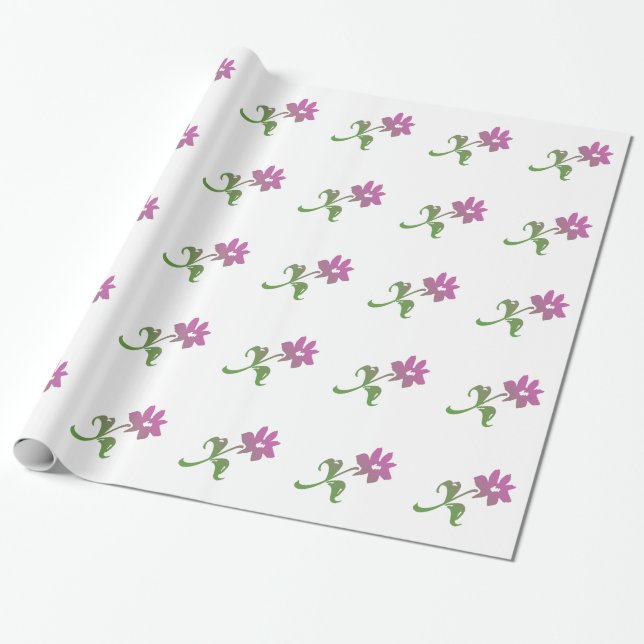 Papel De Presente Quebra-cabeça Simples da Flor Rosa (Desenrolado)
