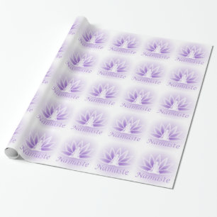 Papel De Presente Quebra-Cabeça Violeta de Flor da Mulher Namaste Y