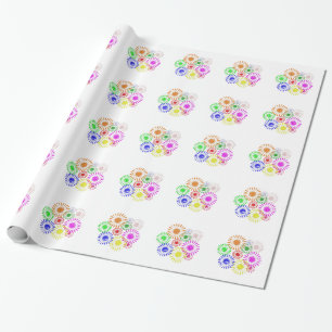 Papel De Presente Quebra da Flor Distante