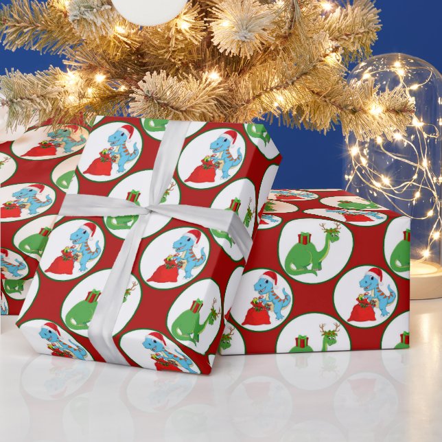 Papel De Presente Quebra de festa do dinossauro infantil (Feriados)