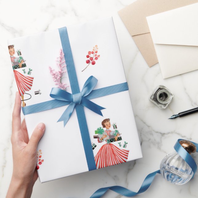 Papel De Presente Quebra de Natal do Estilo Retro (Presentear)