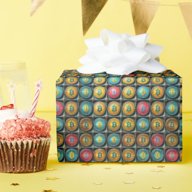 Papel De Presente Quebra de Presente de Coleção de Criptomoeda de Bi (Festa de aniversário)