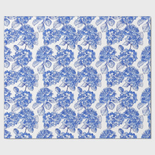 Papel De Presente Quebra de Presente de Coleção de Hydrangeas Azul