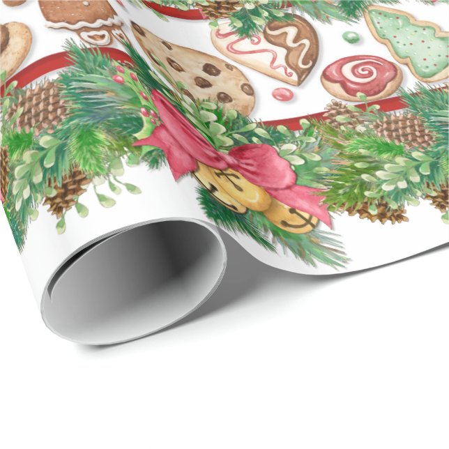 Papel De Presente Quebra de Presente de Cookies de Natal (Ponta do rolo)