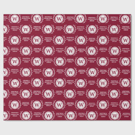 Papel De Presente Quebra de Presente do Monograma Profissional Elega